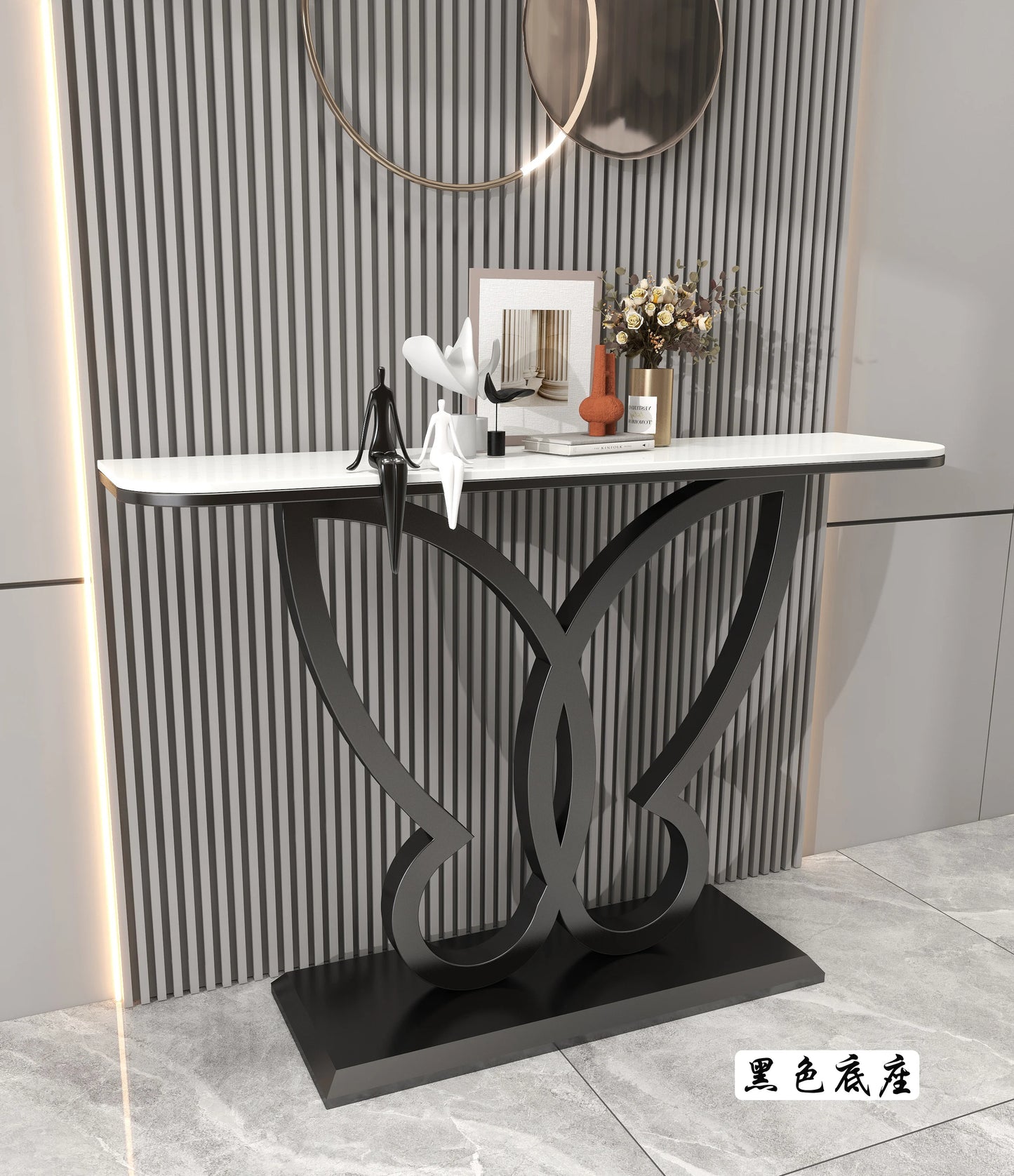 LunaEdge Modern Corner Console Table – Sleek Minimalist Luxury for Living Room, Entryway & Home Elegance