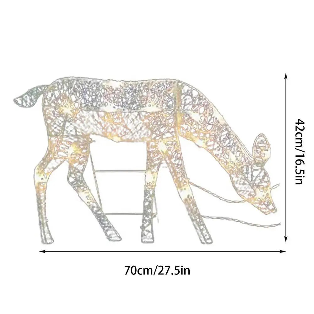 2025 Christmas Reindeer Decor Christmas Garden Luminous Deer Happy New Year Decoration For Garden Standing