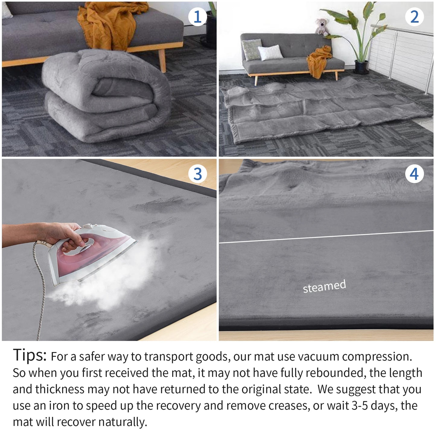 Cream Quietude Classic: Non-Slip Minimalist Tatami Living Room & Bedroom Rug