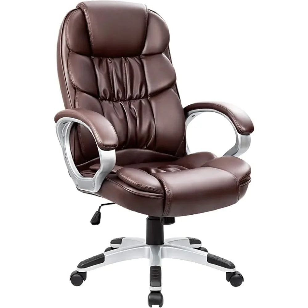 DUTRIEUX High-Back Executive Office Chair – Ergonomic PU Leather Swivel Desk Chair, Adjustable Height, Padded Armrests, Comfortable Design