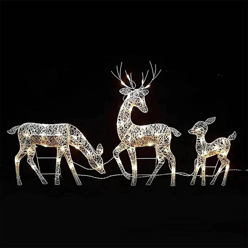 2025 Christmas Reindeer Decor Christmas Garden Luminous Deer Happy New Year Decoration For Garden Standing