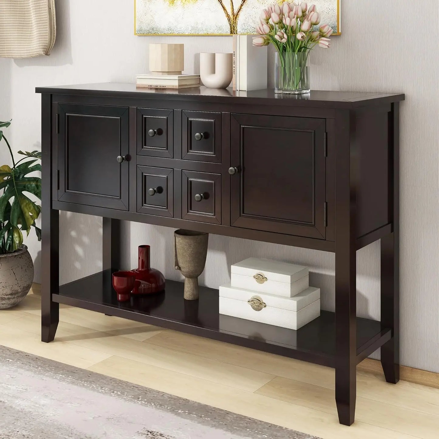 The House Of Bonney 6-Drawer Console Table – A Statement of Refined Elegance