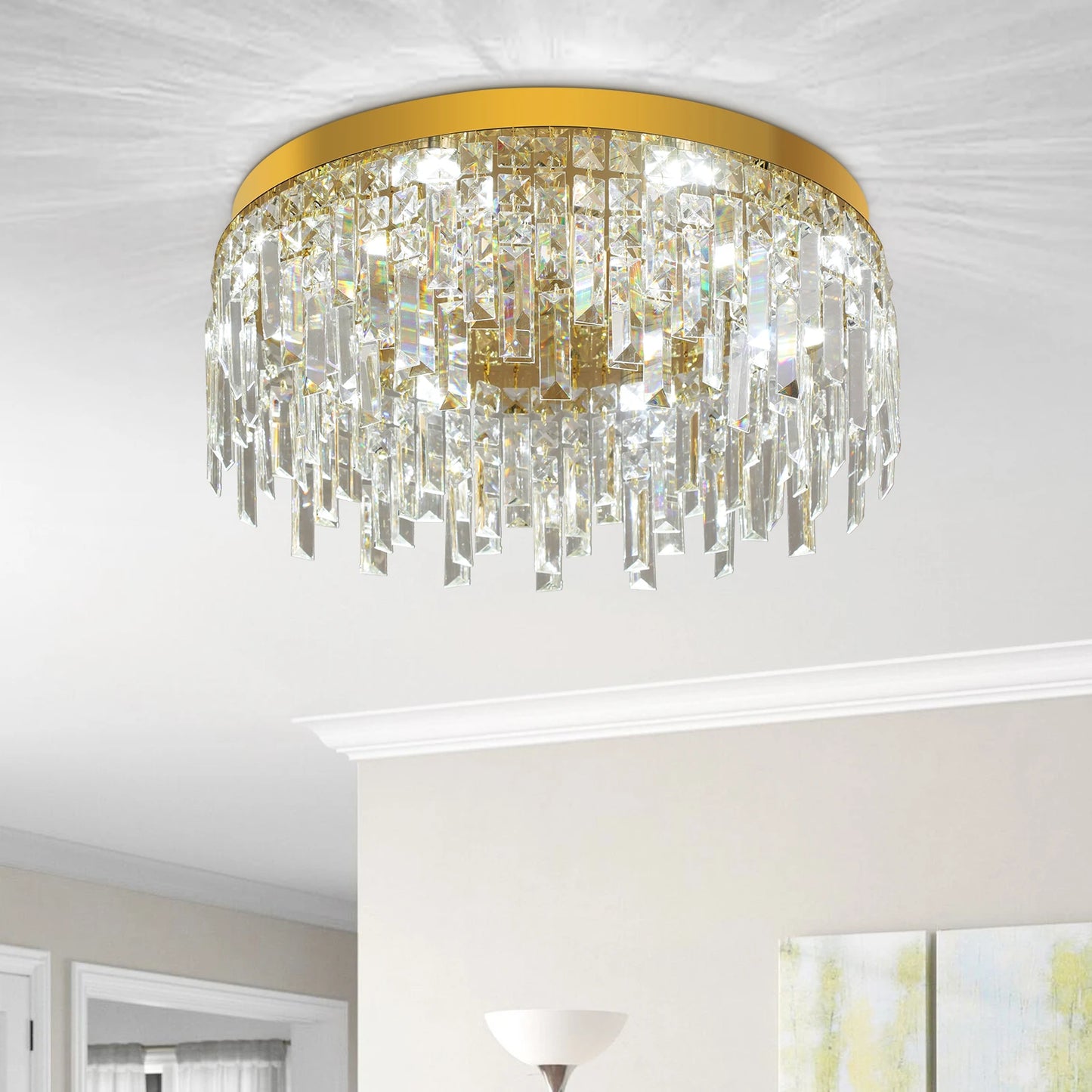 Modern Crystal Light Luxury Ceiling Lamp Led Chandelier Nordic Home Decor Lustre Dining Living Room Bedroom Hotel Hall Fixture