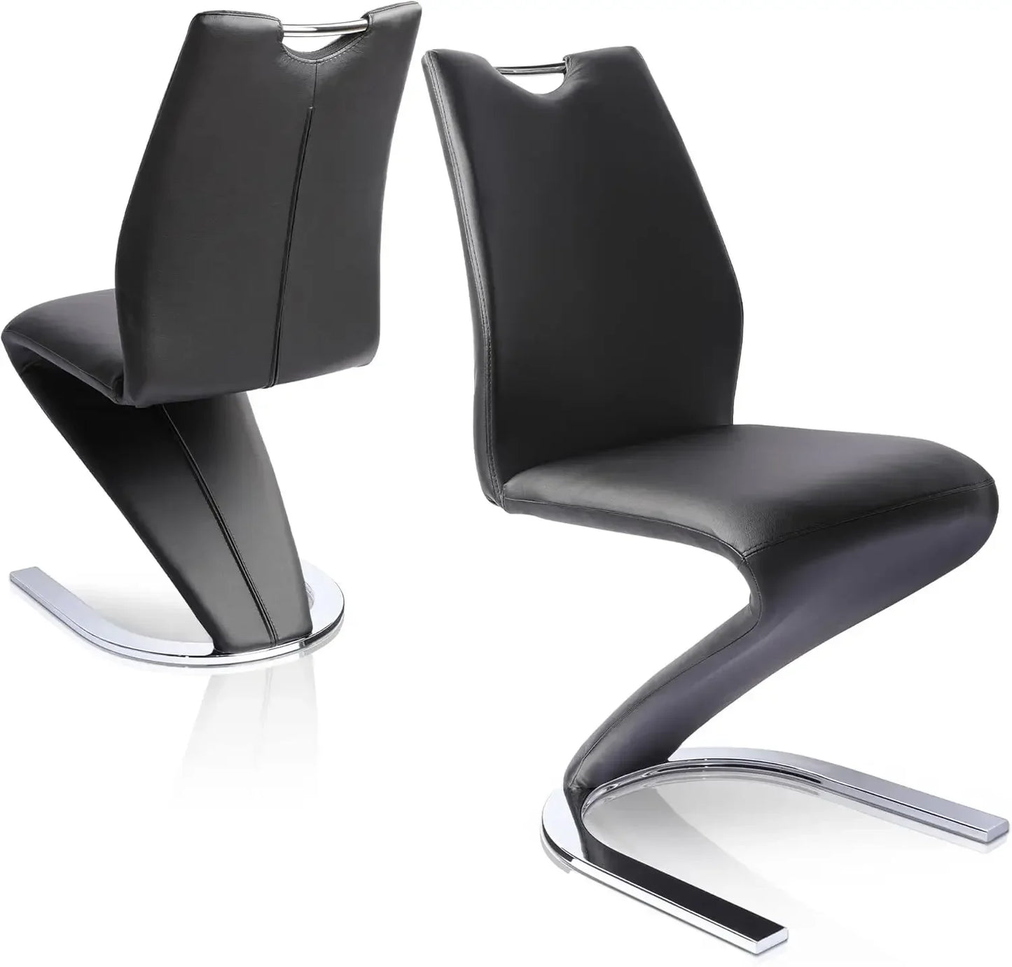 Mermaid Luxe Armless Dining Chairs – Sculpted Elegance in PU Leather