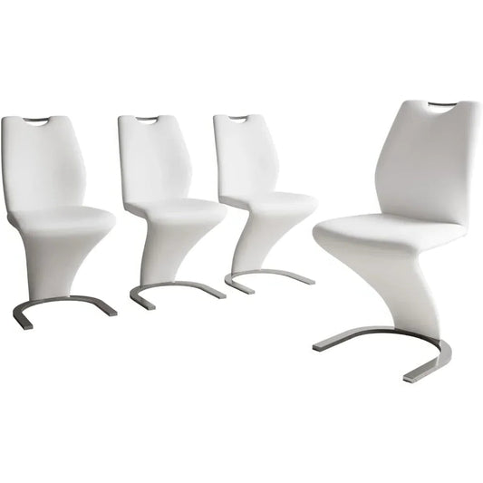 Mermaid Luxe Armless Dining Chairs – Sculpted Elegance in PU Leather