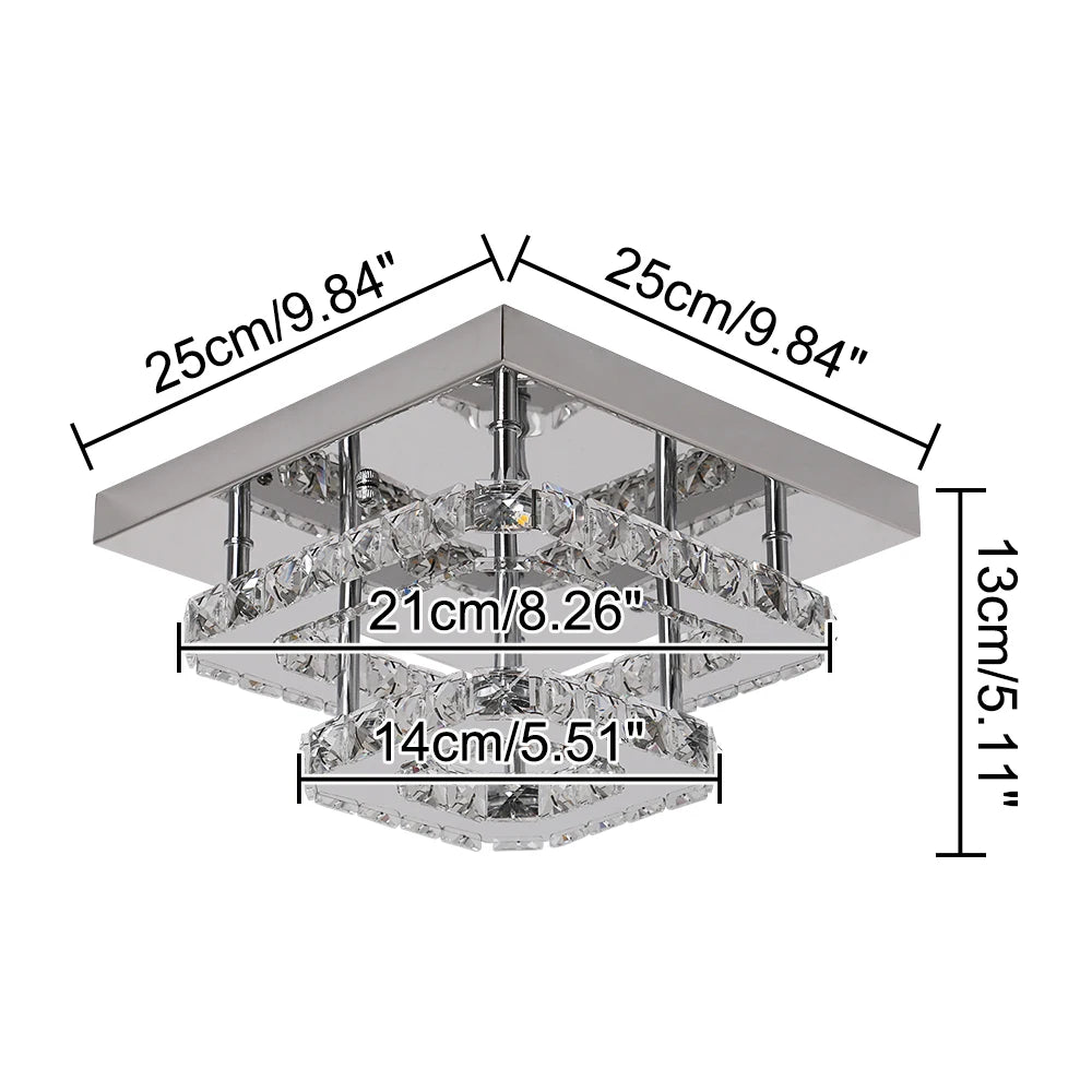 Lumière Élevée – Modern Crystal Flush Mount Ceiling Light with Polished Chrome Accents & LED Brilliance