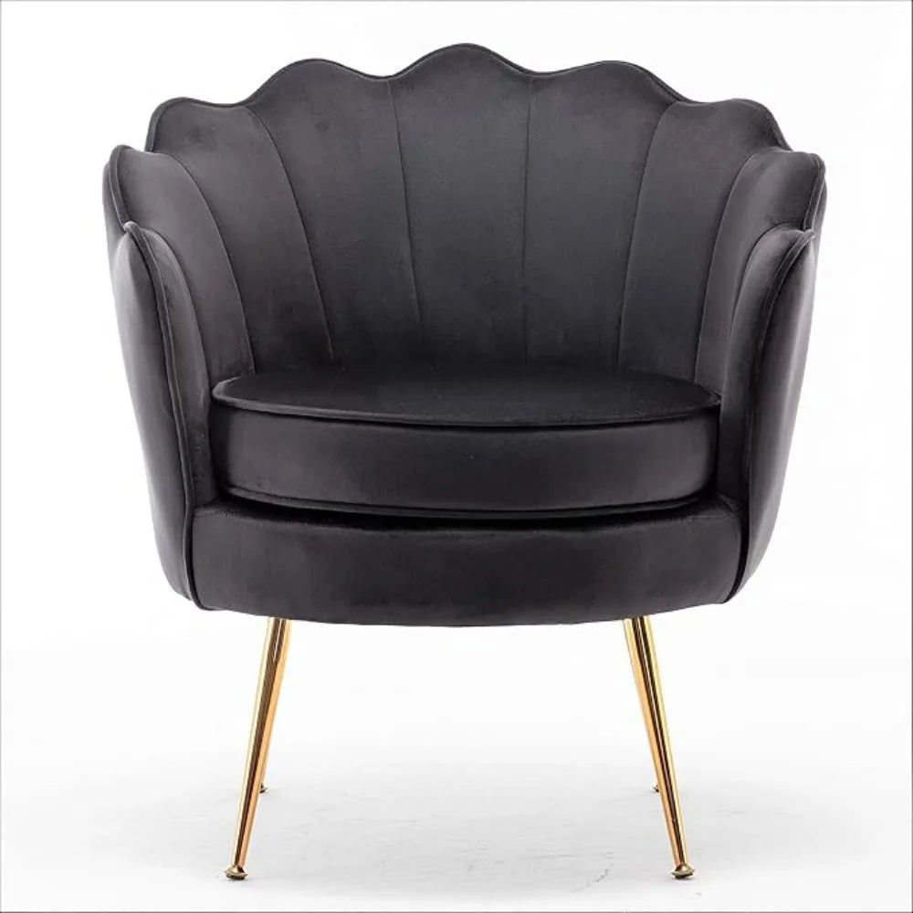 The Marlowe Velvet Barrel Chair – Luxe Lounge Seating with Gold Accents