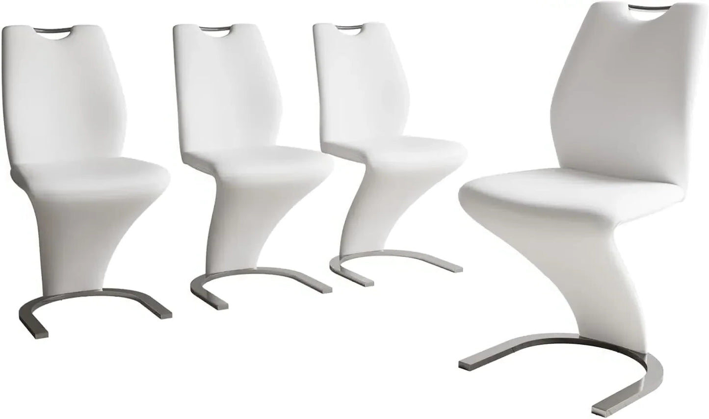 Mermaid Luxe Armless Dining Chairs – Sculpted Elegance in PU Leather