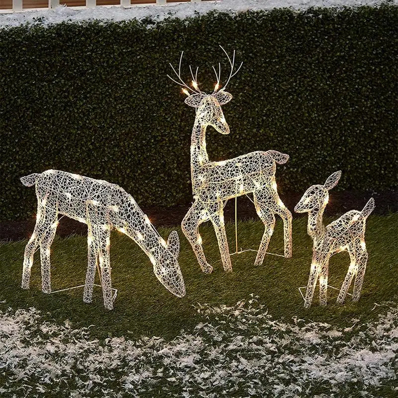2025 Christmas Reindeer Decor Christmas Garden Luminous Deer Happy New Year Decoration For Garden Standing