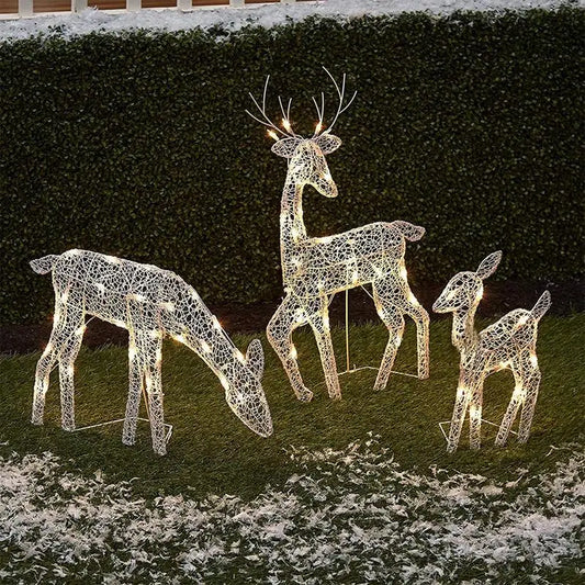 2025 Christmas Reindeer Decor Christmas Garden Luminous Deer Happy New Year Decoration For Garden Standing