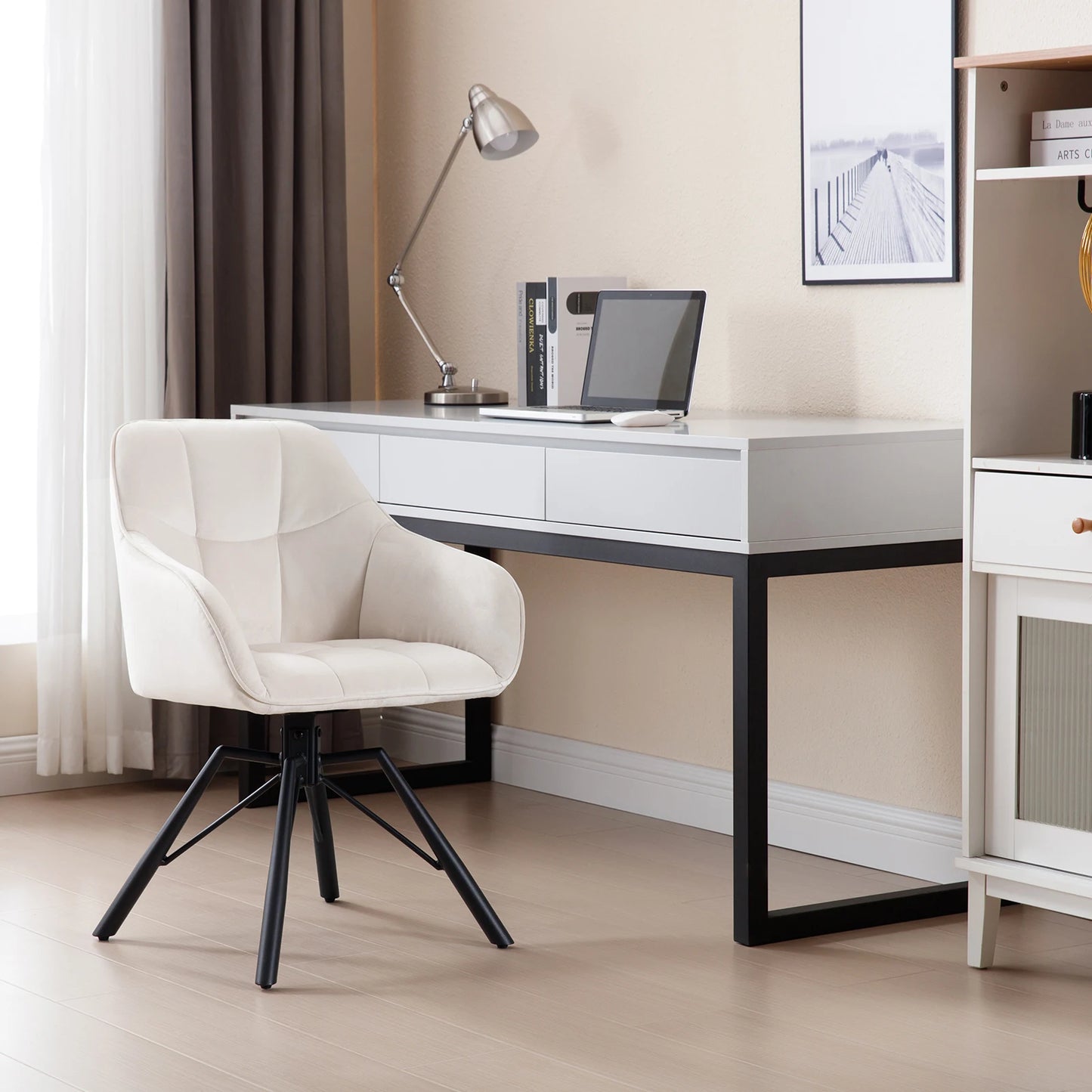 VelvetWhirl Comfort Dining Duo – 2PCS Swivel Upholstered Armchair Set for Kitchen & Living Harmony