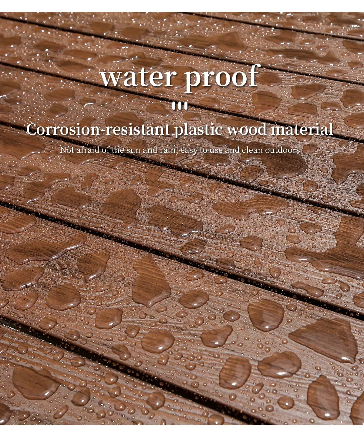 Harborline 120cm Outdoor Dining Table | Modern Wood-Plastic & Iron Frame Terrace Table for Garden, Balcony & Patio