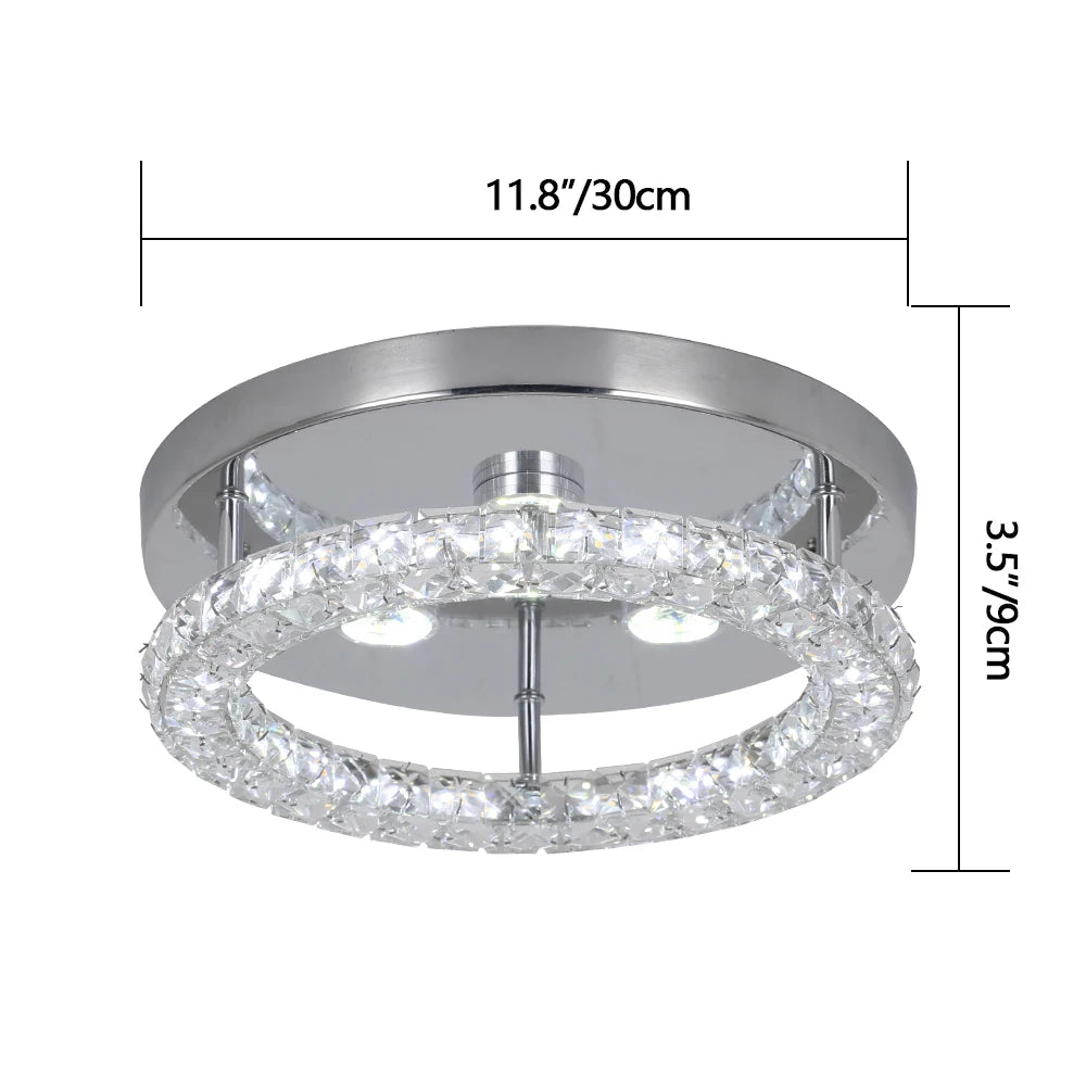 Lumière Élevée – Modern Crystal Flush Mount Ceiling Light with Polished Chrome Accents & LED Brilliance