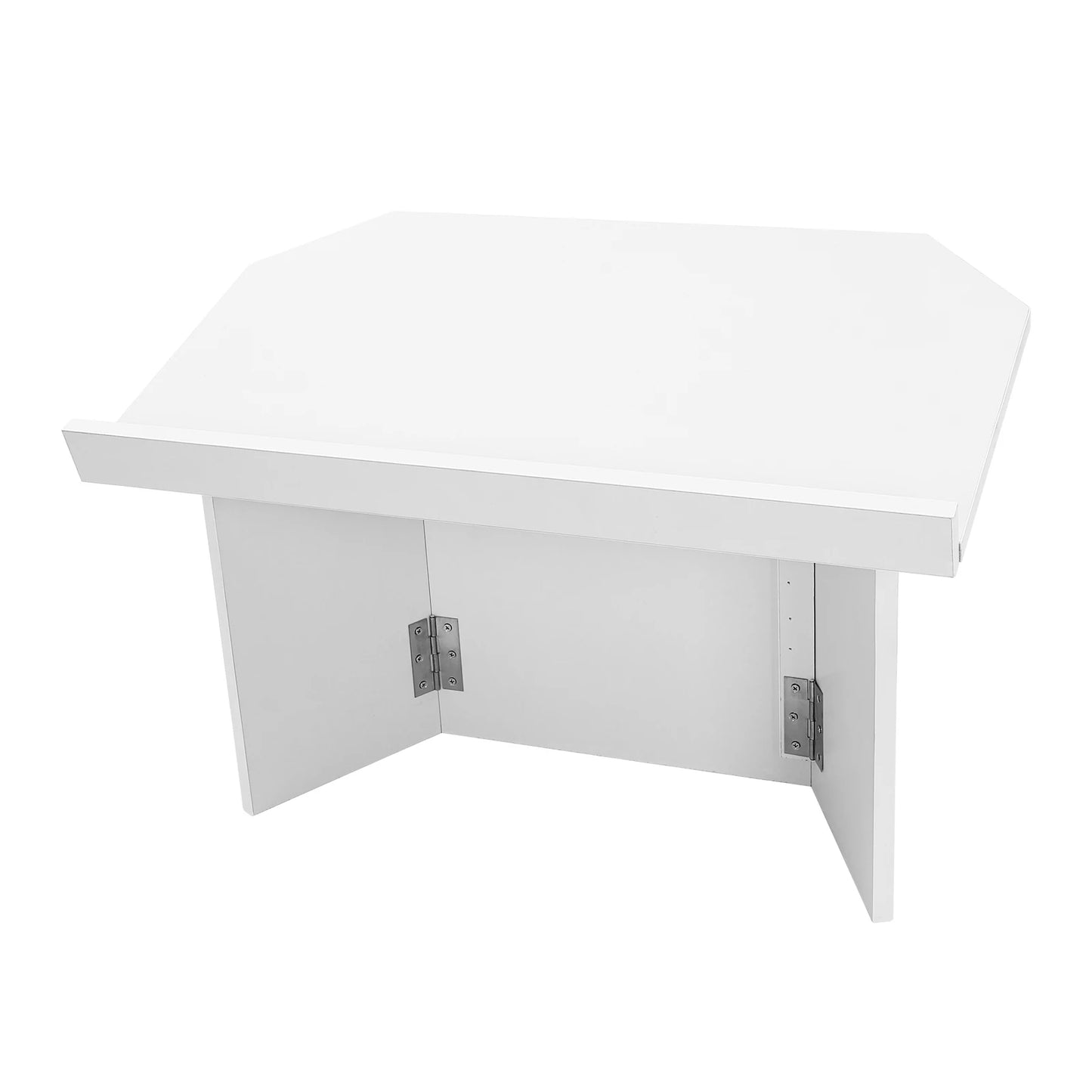 The House Of Bonney Foldable Tabletop Podium – Portable White Lectern Desk For Teachers, Churches & Home Presentations