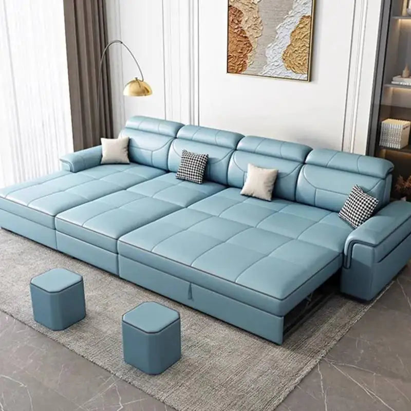🌊 The Sorrento Modular Lounge – Waterproof Nordic Leather Foldable Sofa Bed with Hidden Storage ✨