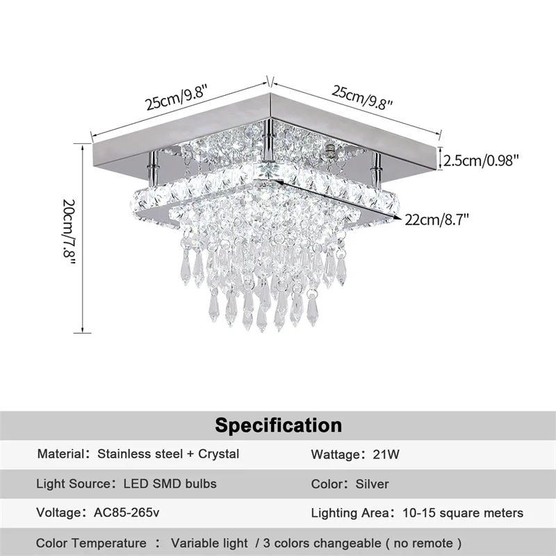 Astralis K9 Crystal LED Chandelier – Polished Chrome Ceiling Light for Modern Living Spaces