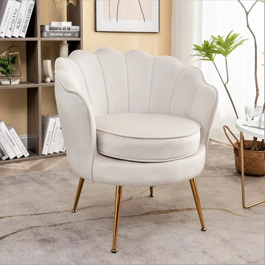 The Marlowe Velvet Barrel Chair – Luxe Lounge Seating with Gold Accents