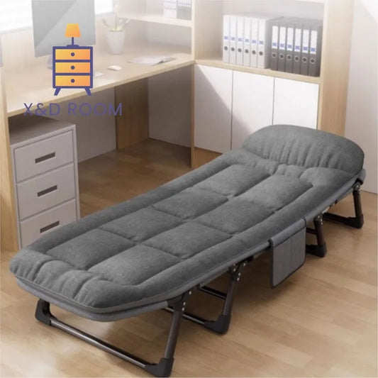 American-Style Folding Bed with Backrest & Storage – Compact Portable Aluminium Alloy Bed for Home & Office Nap – Sturdy & Easy to Store
