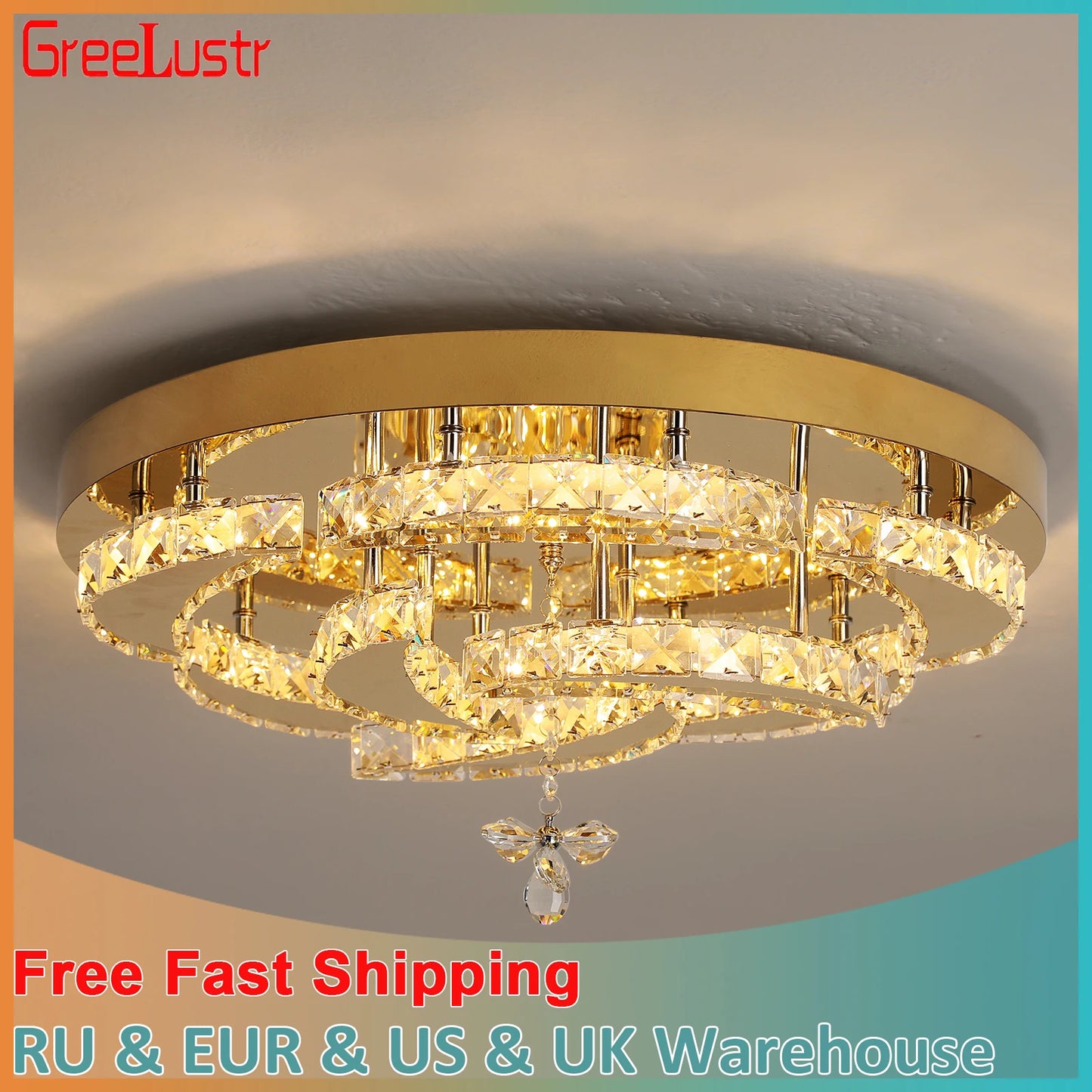 Bloomfall Crystal Flower Ceiling Chandelier With Remote Dimming