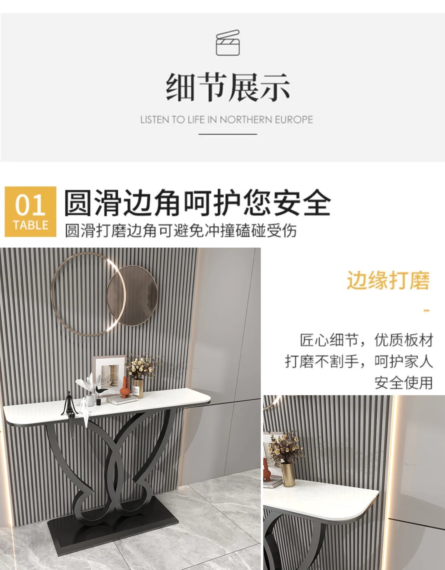 LunaEdge Modern Corner Console Table – Sleek Minimalist Luxury for Living Room, Entryway & Home Elegance