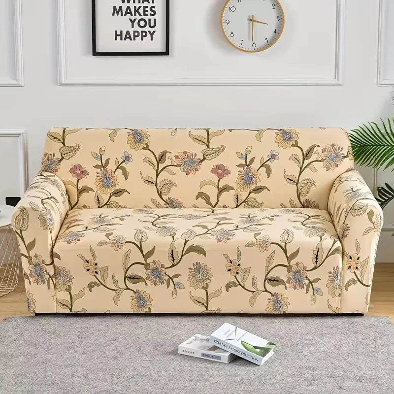 🌸 Capri Bloom Sofa Dress – Elastic Floral Furniture Cover for Effortless Elegance ✨