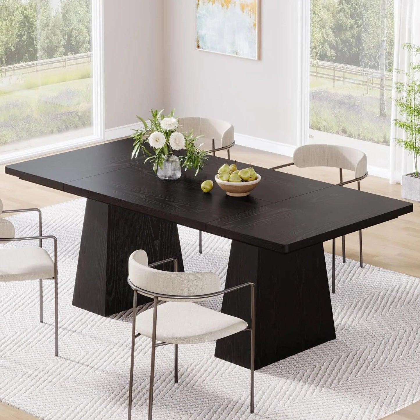 The Savoy Black Dining Table – 63" Statement Piece for Modern Gatherings