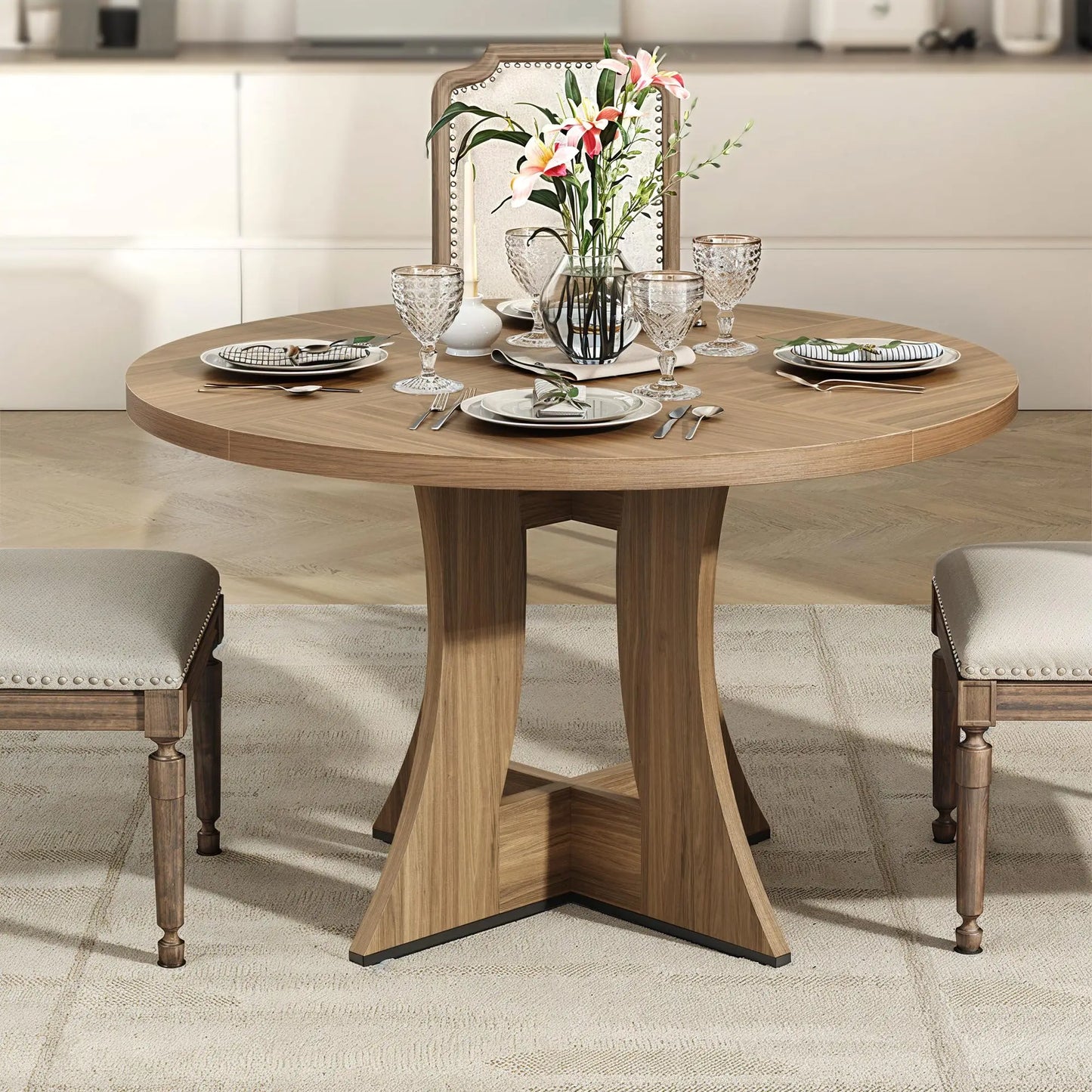 The Maison Éclat Round Dining Table – Timeless Elegance, Intimate Gatherings, Effortless Sophistication