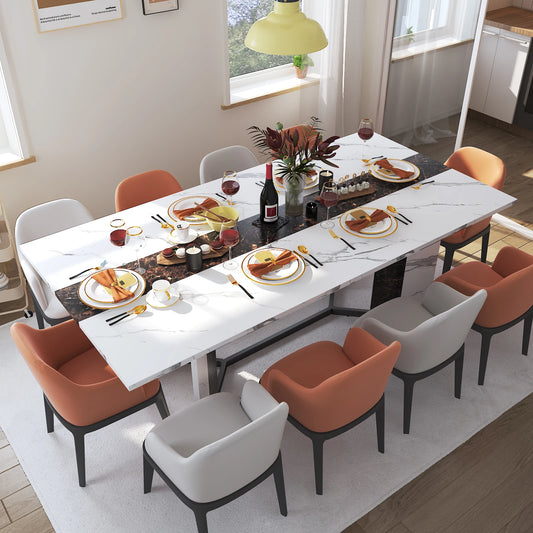 The Grand Lumière Dining Table – Luxe Marble Finish, Modern Elegance, Timeless Gatherings