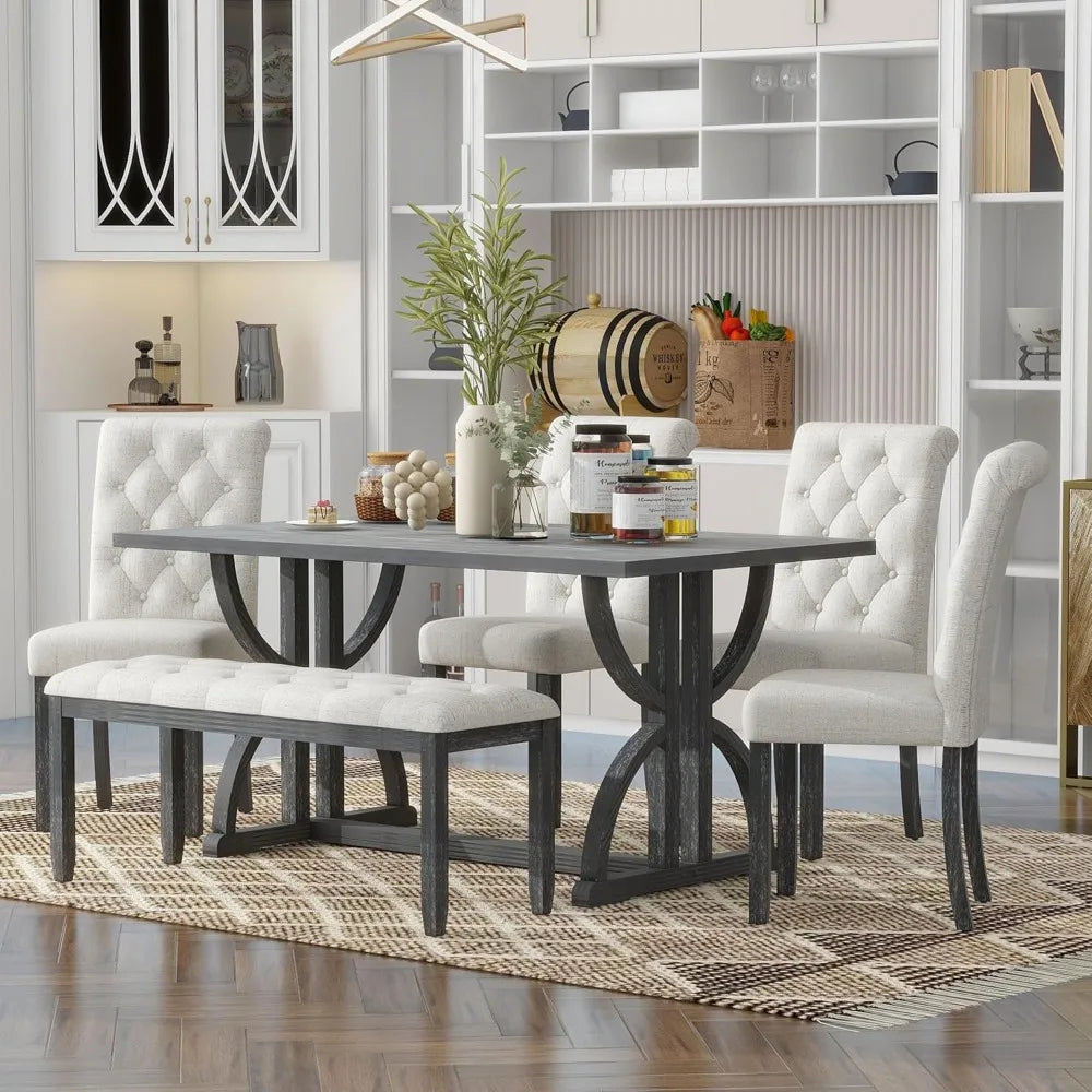 Belmont Manor 6-Piece Dining Set – Timeless Elegance, Modern Comfort