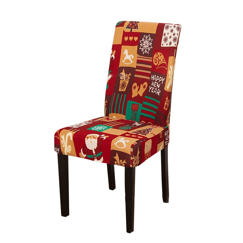 Christmas Luxe Chair Cover — Holiday Dining Elegance for Parties & Gatherings