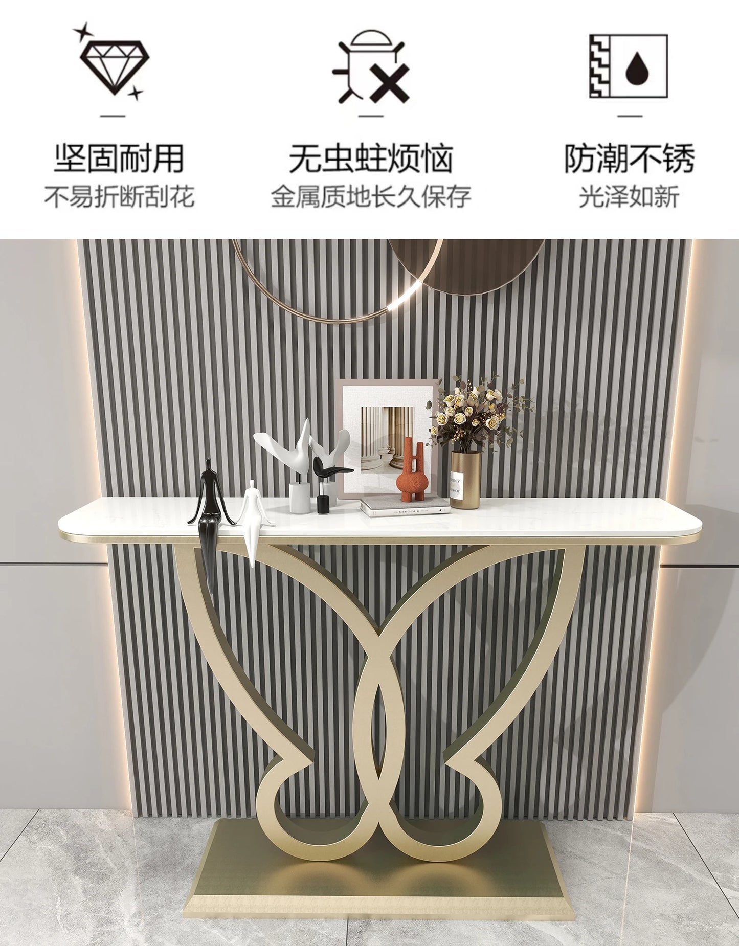 LunaEdge Modern Corner Console Table – Sleek Minimalist Luxury for Living Room, Entryway & Home Elegance