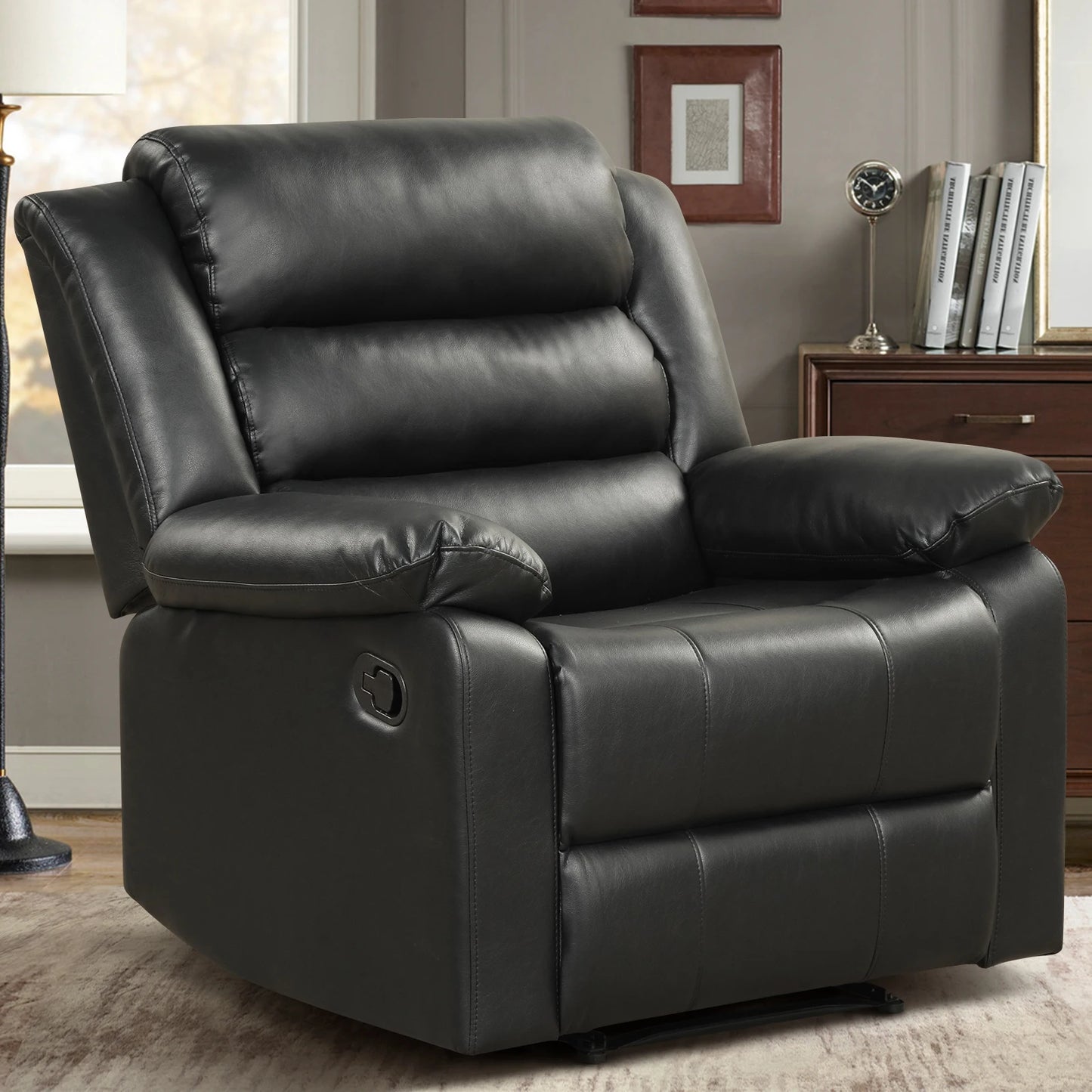 🚀 The Ultimate PU Leather Manual Recliner: Your Luxury Command Center.