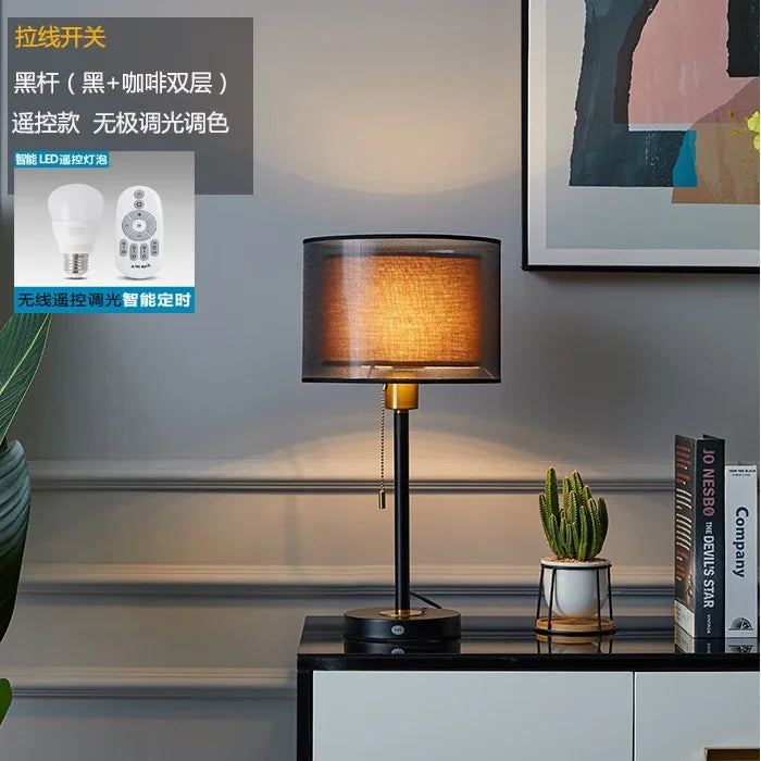 American Retro Gold Nordic Table Lamp – Luxury Warm LED Bedside & Study Light