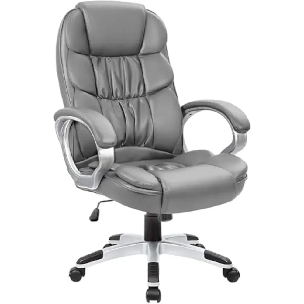 DUTRIEUX High-Back Executive Office Chair – Ergonomic PU Leather Swivel Desk Chair, Adjustable Height, Padded Armrests, Comfortable Design