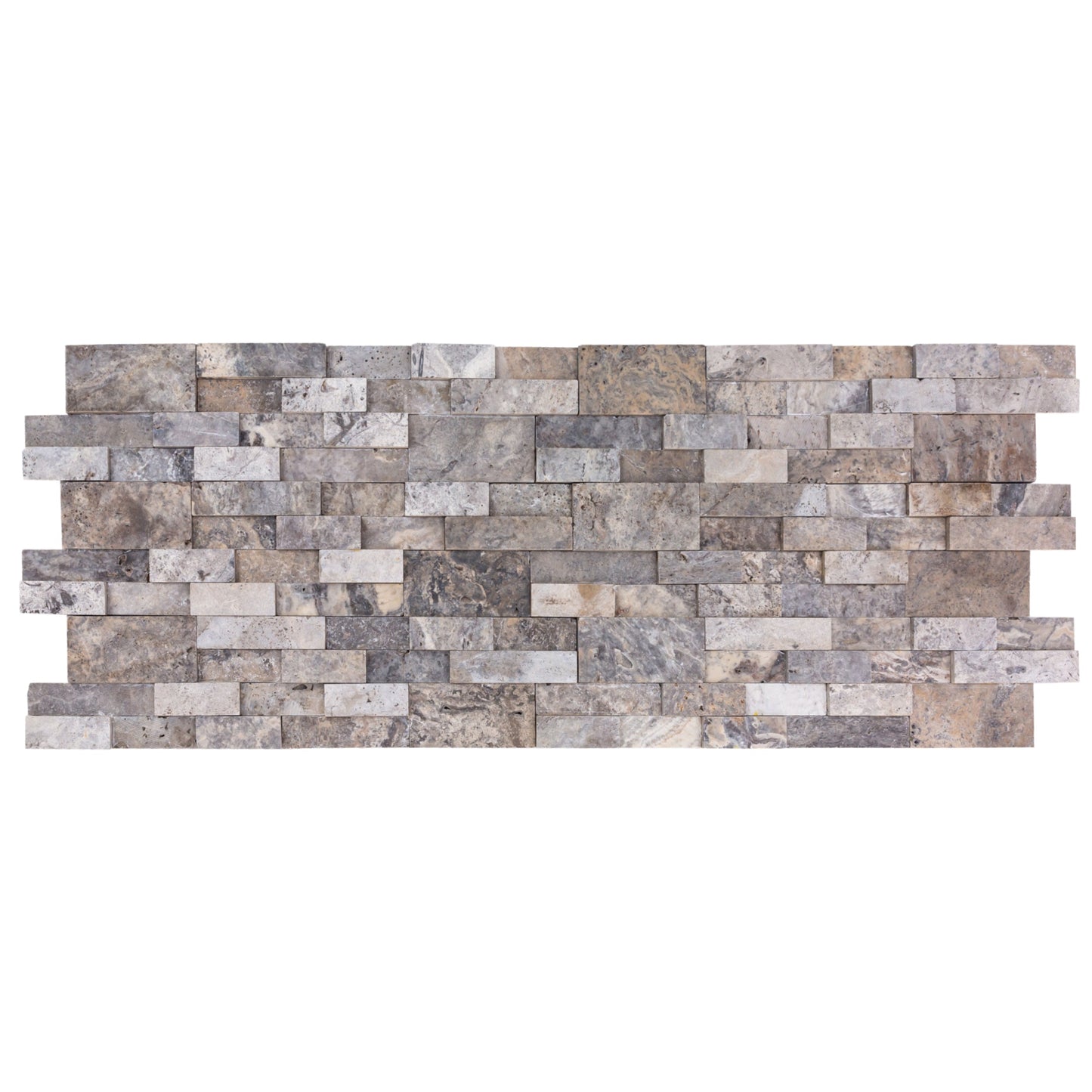 Silver Ledger 3D Panel 6"x24" Natural Travertine Wall Tile - Full Truckload