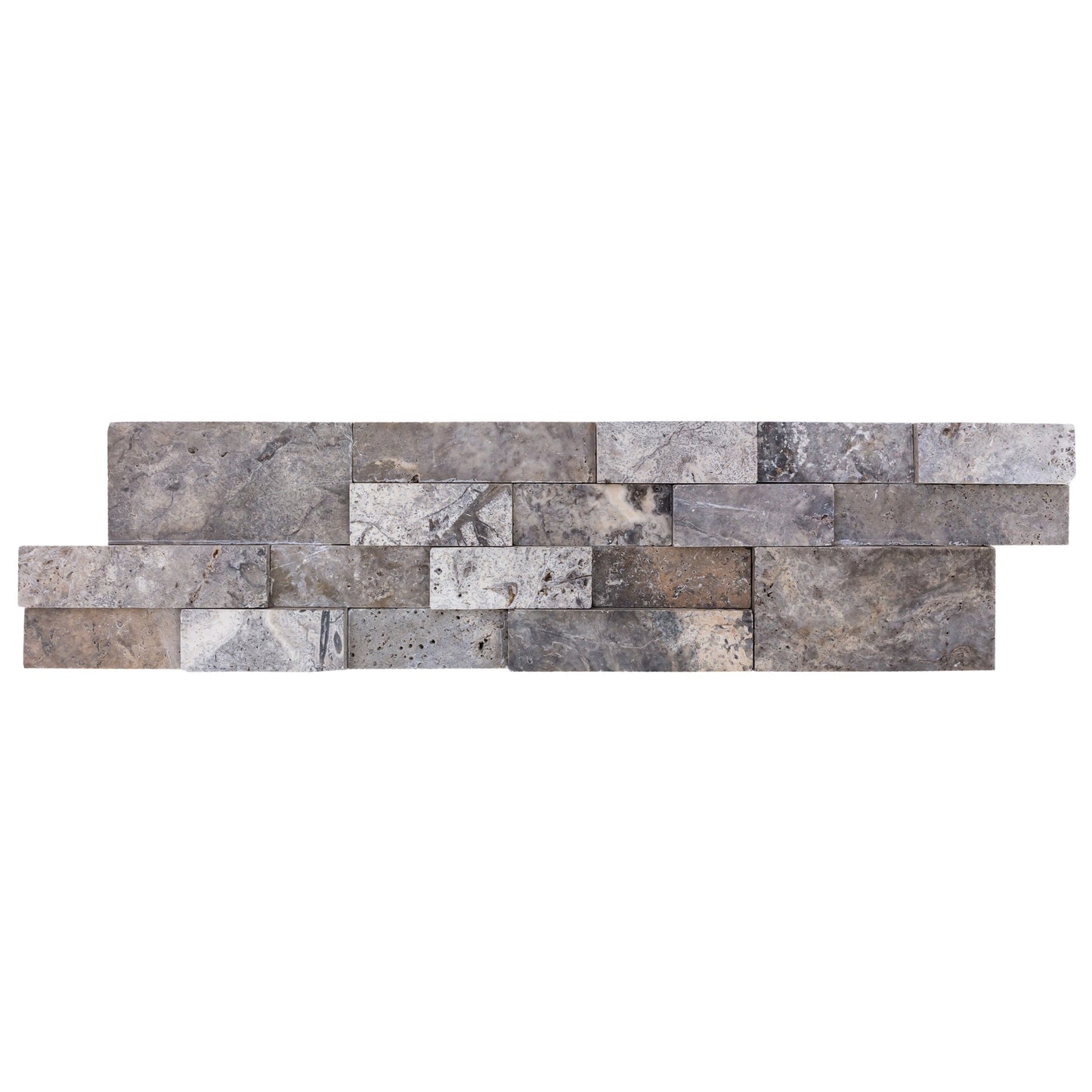 Silver Ledger 3D Panel 6"x24" Natural Travertine Wall Tile - Full Truckload