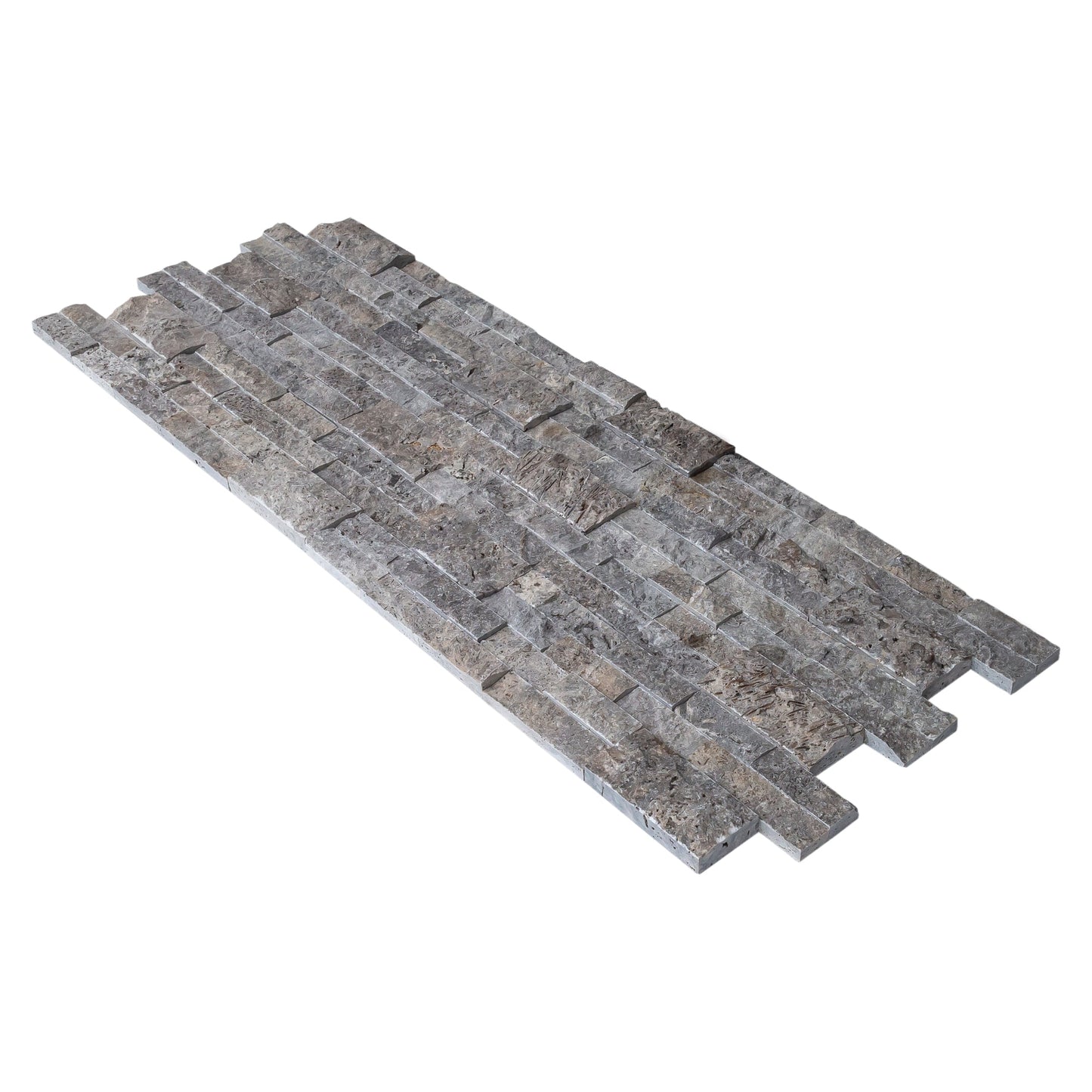 Silver Ledger 3D Panel 6"x24" Natural Travertine Wall Tile - Full Truckload