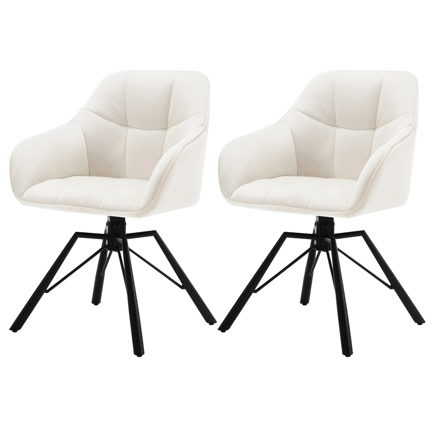 VelvetWhirl Comfort Dining Duo – 2PCS Swivel Upholstered Armchair Set for Kitchen & Living Harmony