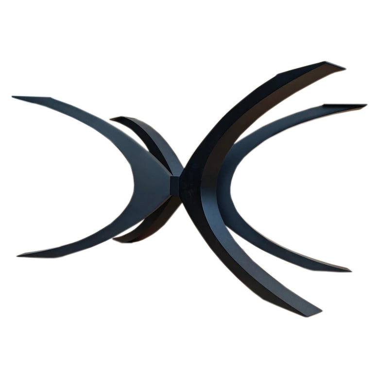 Unique Shape Metal Table Base/Legs Matte Black