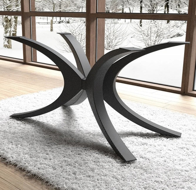 Unique Shape Metal Table Base/Legs Matte Black