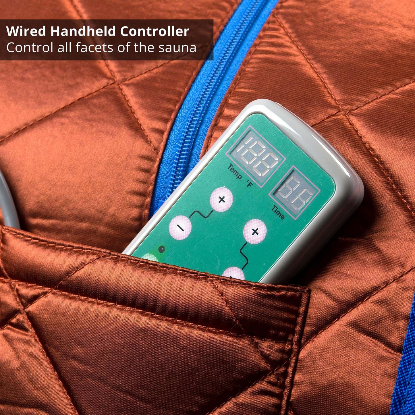 Large Portable Low EMF Negative Ion Indoor Sauna with Chair and Heated Footpad Included - Copper