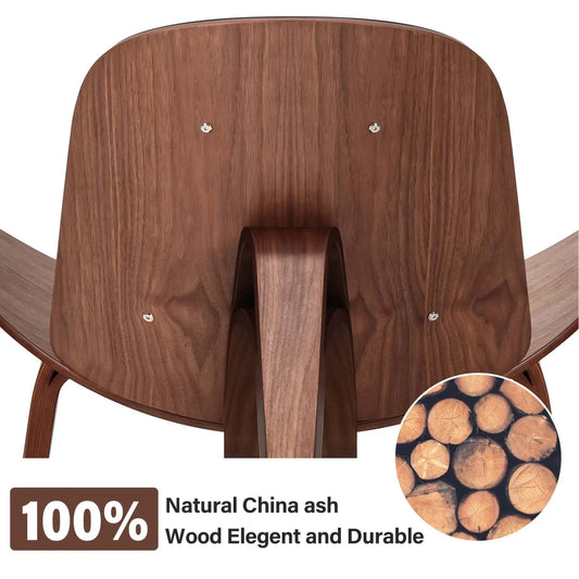 Wooden chair with natural China ash wood, showing texture and durability.
