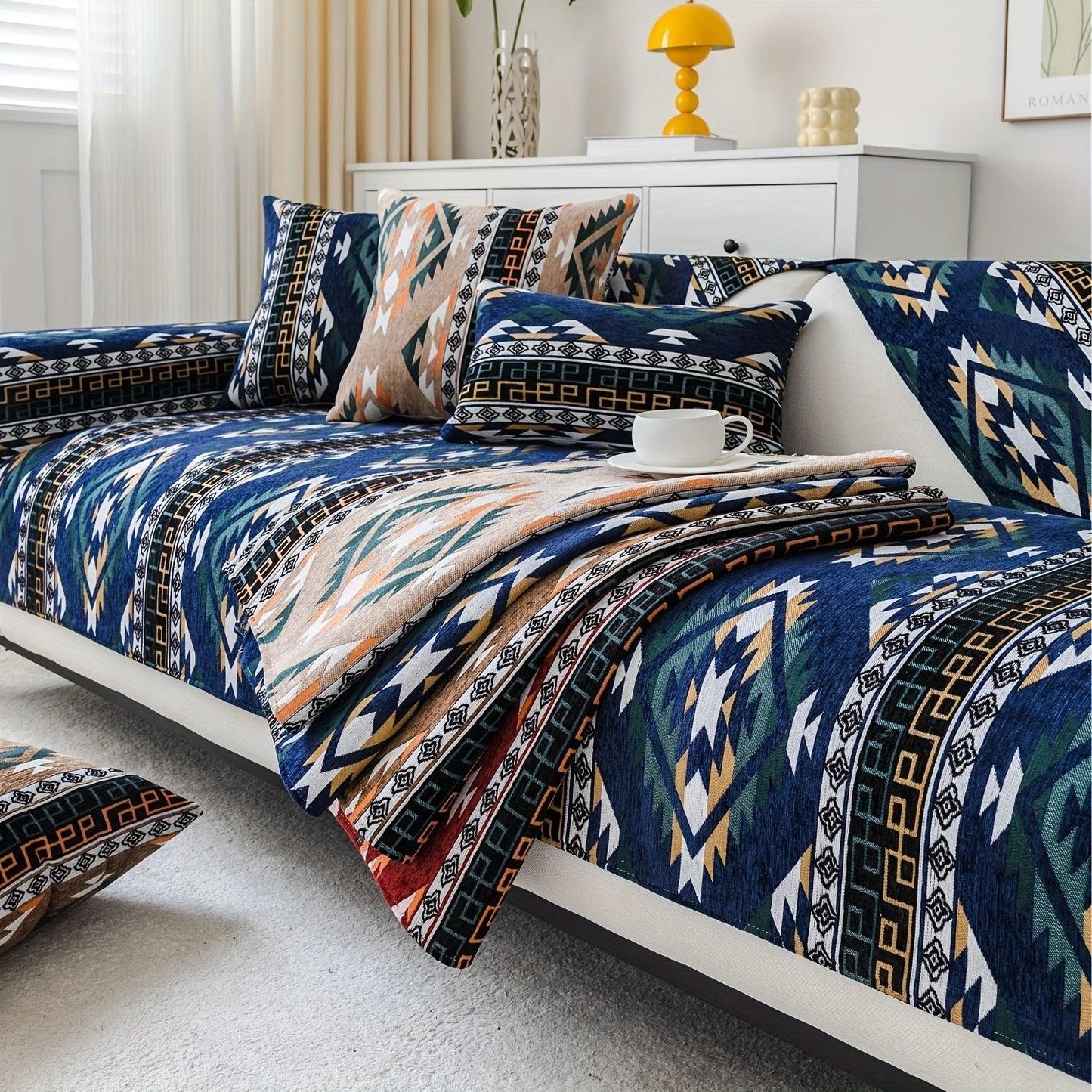 Linen Couch Slipcover | Boho Dog Proof Couch Slipcovers for All-Season