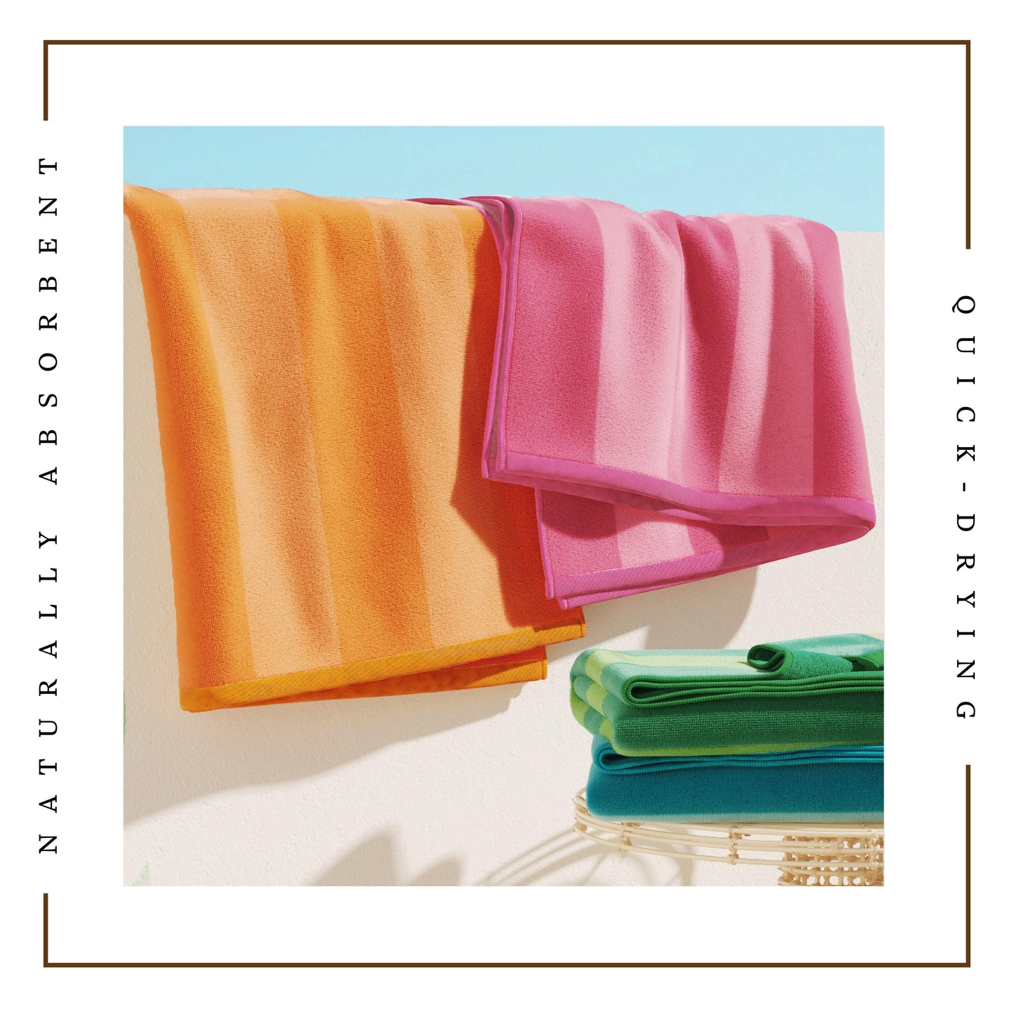 Cotton Velour Cabana Stripe Beach Towel - Novia Collection