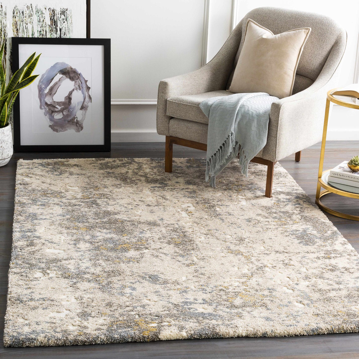 Alabaster Abstract Thick Luxe Rug
