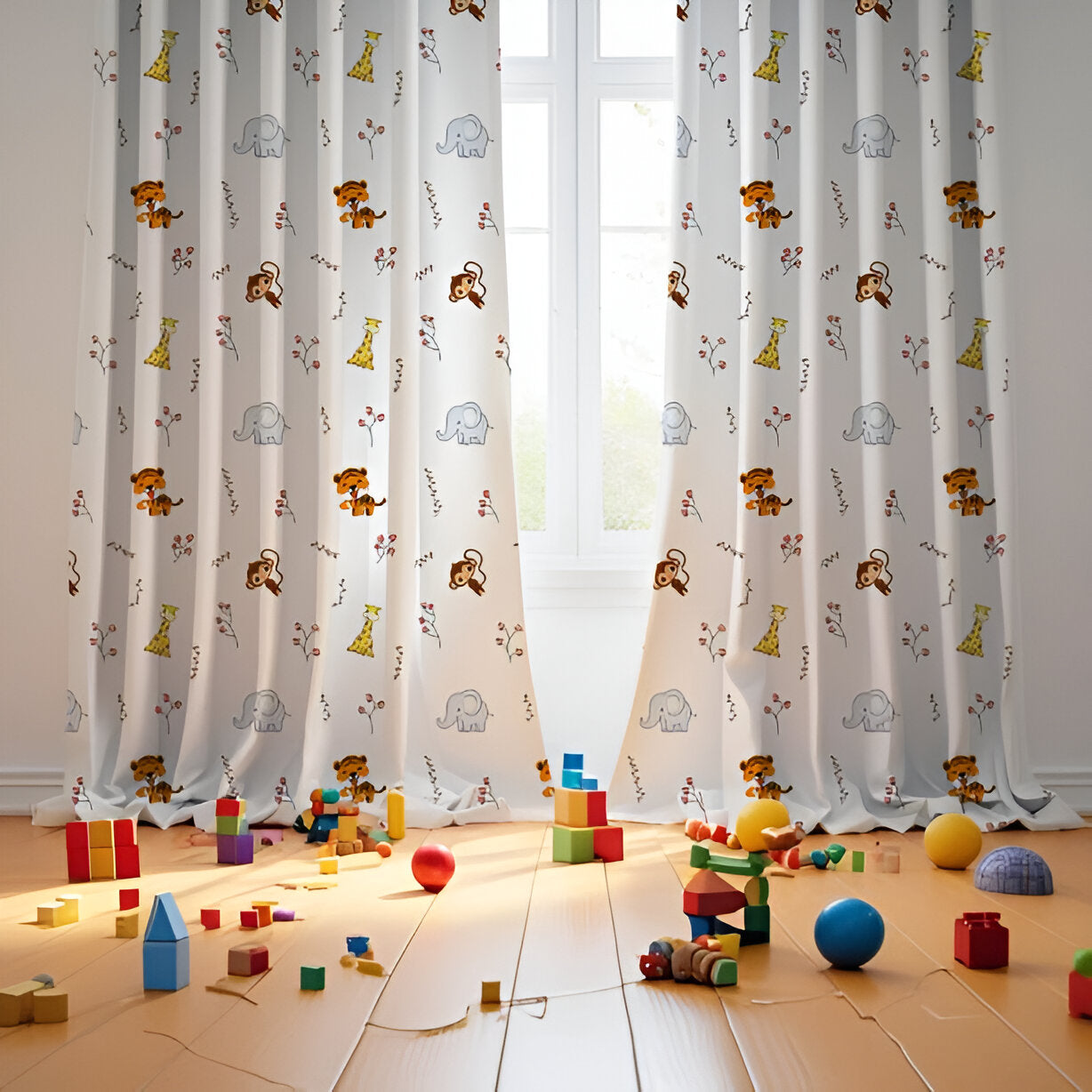 Animal Themed Baby Room Curtain
