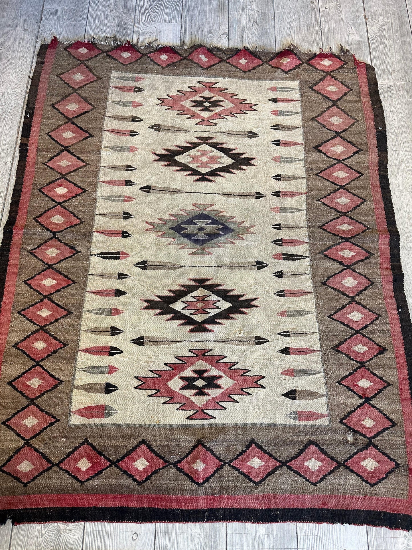 Antique 1880’s Navajo Rug 4’ x 5’