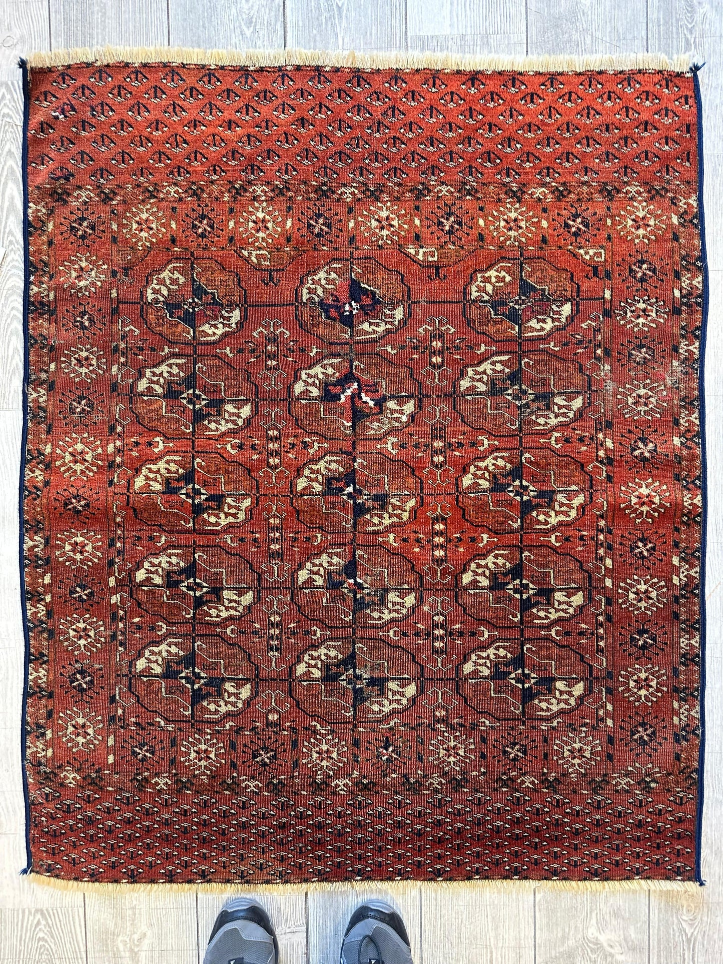 Antique 1880’s Tribal Turkoman Tekke Wedding Rug 3’4” x 4’1”