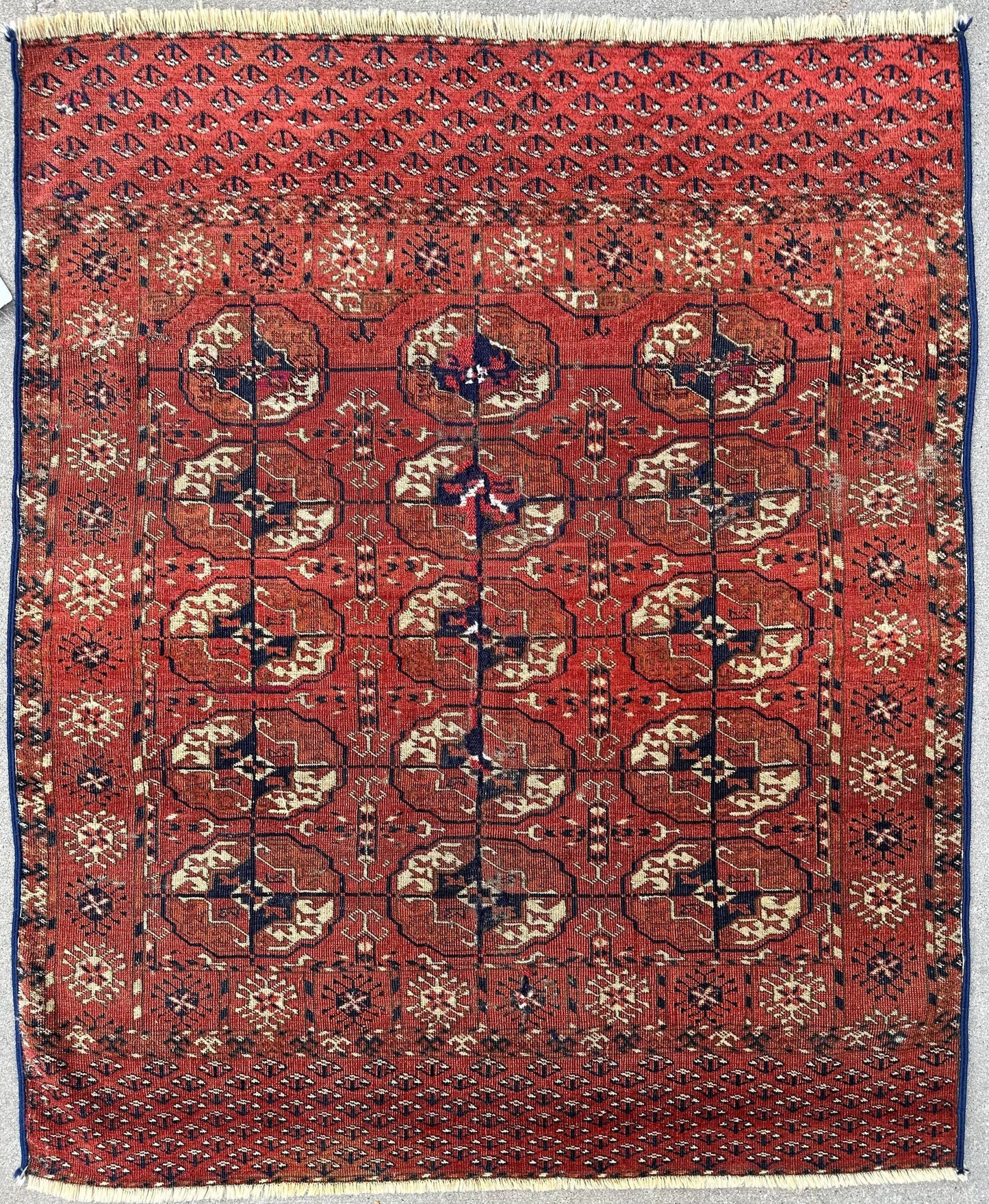 Antique 1880’s Tribal Turkoman Tekke Wedding Rug 3’4” x 4’1”