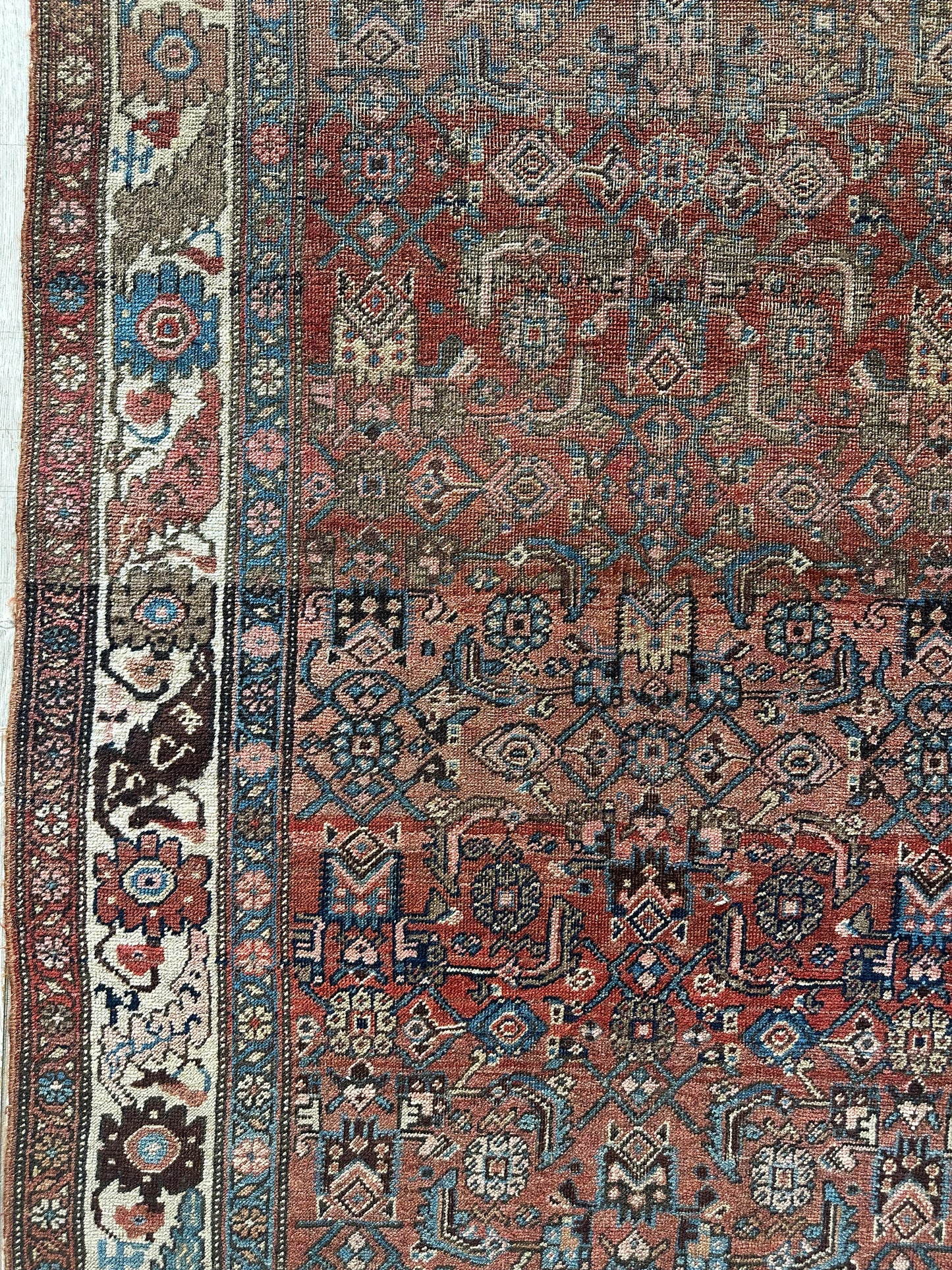 Antique Late 19th Century Persian Kurdish Gholtogh Rug 4 x 7